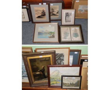Sarah Hutton (Contemporary) White rabbit, gouache; together with Mo Mycroft, ''Glenridding Water'', signed watercolour and a 