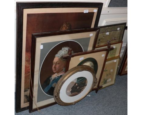 ~ Various Victorian portrait prints including Royal subjects; together with various Oriental artworks and prints (qty)
