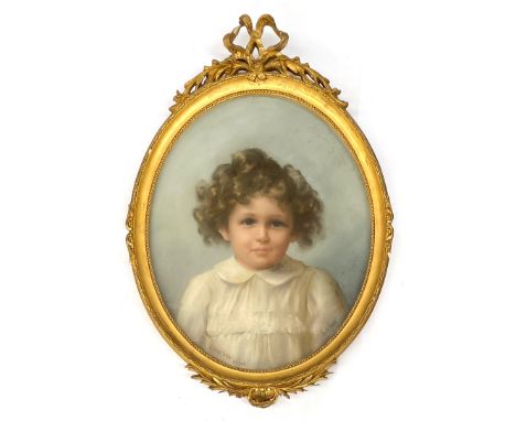 Maurice Randall (1865-1951), portrait of Patrick Sykes, signed, titled and dated Oct 1908, pastel on paper, oval, 52x42cm, in
