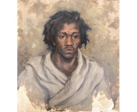 Guy Haddon-Grant (b.1986), portrait of Nino, oil on canvas, 61x56cm
