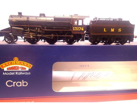 Bachmann 32-178A crab 13174 LMS lined black in very near mint condition. P&amp;P Group 1 (£14+VAT for the first lot and £1+VA