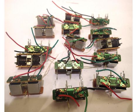 Fifteen Hornby point motors, used/ex layout, wires attached. P&amp;P Group 1 (£14+VAT for the first lot and £1+VAT for subseq