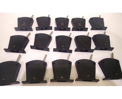 Fifteen black Hornby point switches. P&amp;P Group 1 (£14+VAT for the first lot and £1+VAT for subsequent lots) 
