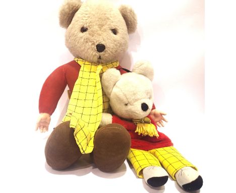 Burbank Toys Rupert The Bear with doll hands 55 cm and a Rupert glove puppet. P&amp;P Group 1 (£14+VAT for the first lot and 