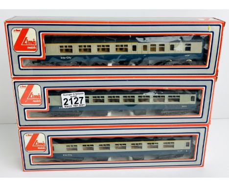 3x Lima BR Blue / Grey Passenger Coaches Boxed - P&amp;P Group 1 (£14+VAT for the first lot and £1+VAT for subsequent lots) 