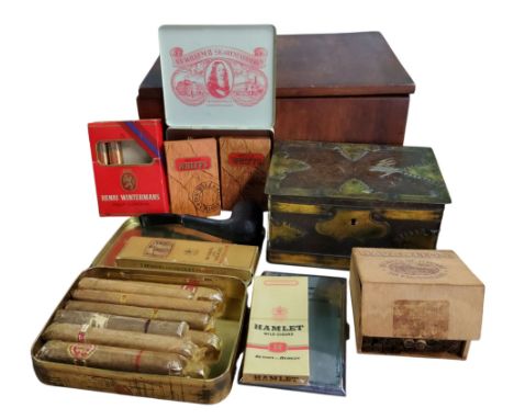 Smoking Interest - three Benson and Hedges Panatellas, boxed;&nbsp; &nbsp;Hamlet mild cigars, boxed;&nbsp; &nbsp;seven King E