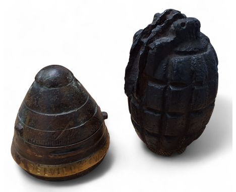 Militaria - a WWI fuze the lower brass ring, stamped Delville Wood, 1916, Delville Wood&nbsp;was the pivotal site of the Batt