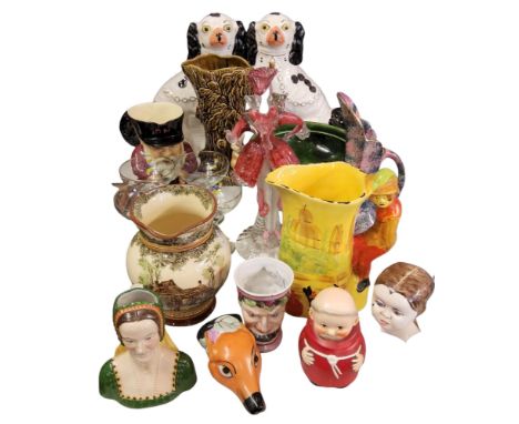 Decorative Ceramics - an Arthur Woods Pied Piper jug;&nbsp; &nbsp;a Royal Doulton Deries Ware Maypole jug;&nbsp; &nbsp;Sylvac