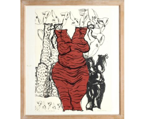 Deborah Hutchings (Contemp.) 'Assumed Persona' unique lithograph, signed and numbered 1/1 30 x 22½ in (76 x 57 cm); frame siz
