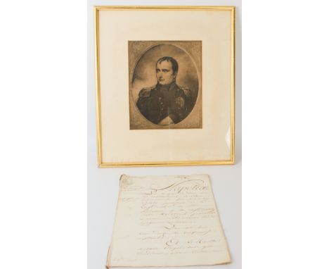 A Napoleonic period (1812) 12-page judgement in favour of a Vendome innkeeper, Busloup, together with&nbsp;a 19th century por