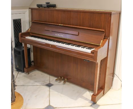 A Yamaha Disklavier E3 walnut cased electronic upright piano - with soft-close keyboard lid, Disklavier Control Unit DKC-850,