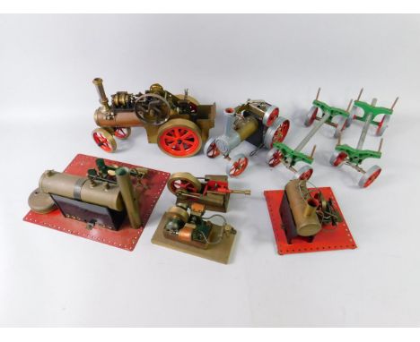 A scratch built steam traction engine, further traction engine and sundry parts.