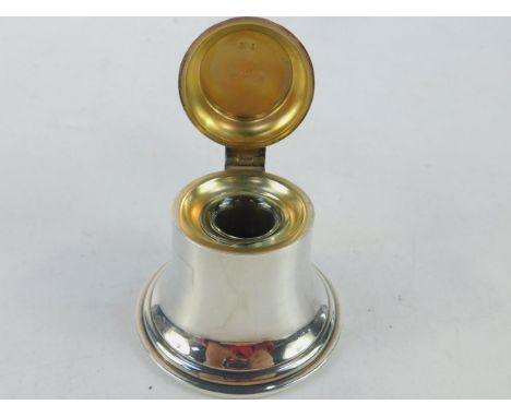 An Edward VII silver ship's bell inkwell, Birmingham 1910, 3.06oz all in. 