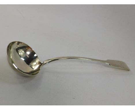 A Victorian silver Old English pattern soup ladle,  by William Rawlings Sobey, crest engraved, Exeter 1837, 6.11oz.
