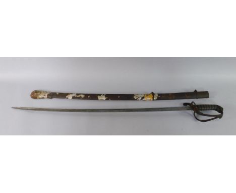 A George IV infantry sword by Andrews of Pall Mall, iron hilt with a wire bound shagreen grip, engraved blade, and scabbard, 