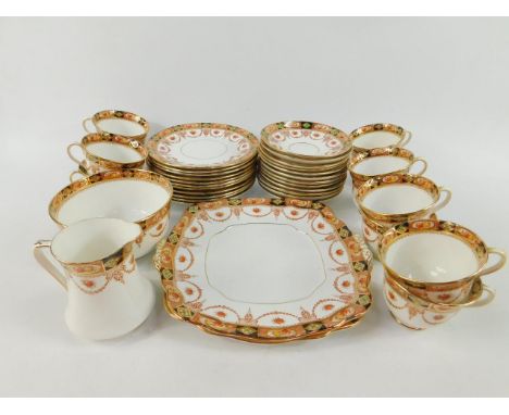 A Royal Albert early 20thC porcelain tea service, with floral decoration, comprising cream jug, sugar bowl, pair of bread pla