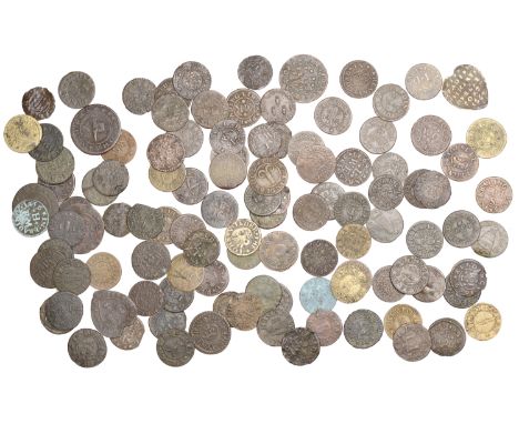 17th Century Tokens, Reading, Richard Bagly, Farthing, 0.87g/12h (N 129; BW. 64); Solomon Barnard, Farthings, 1653 (3), 0.87g
