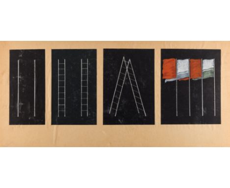ISMAIL HUSEIN AKHUNDOV (AZERBAIJANI 1907-1969)Designs for a Demonstration, mixed media on paperoverall: 27.5 x 57.5 cm (14 3/