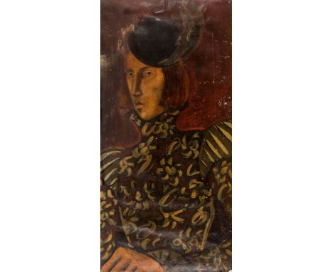 NIKOLAI ANTONOVICH MATSEDONSKY (RUSSIAN 1911-1981)A Young Man, 17th Century , 1933oil on paper43.5 x 21.5 cm (17 1/8 x 8 1/2 