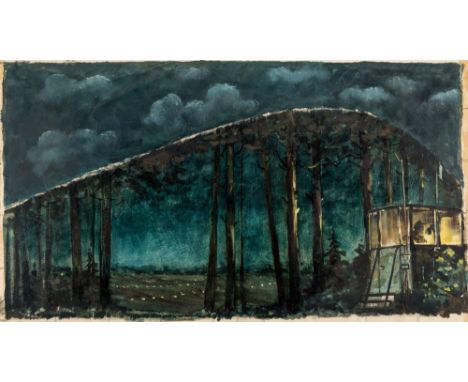 VSEVOLOD SAKHNOVSKIY (RUSSIAN 1903-198?)Stage Design, oil on paper36 x 56 cm (14 1/8 x 22 in.)inscribed on versoPROVENANCEAcq