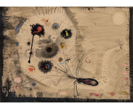 JOZEF WILKON (POLISH B. 1930)Peacock, 1964mixed media on paper31.2 x 42.6 cm (12 1/4 x 16 3/4 in.)signed and dated lower righ