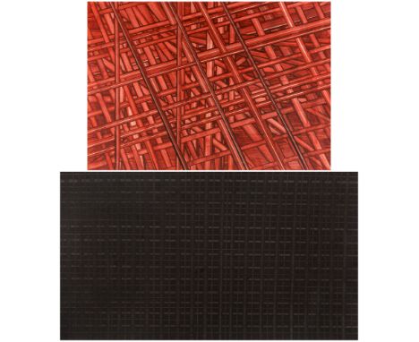 A PAIR OF WORKS BY MIKHAIL MIKHAILOVICH TARKHANOV (RUSSIAN 1888-1962)Linear Compositions, a) Red, 1932gouache on paper36.8 x 