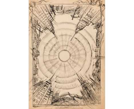 MARIA VYACHESLAVOVNA RAUBE-GORCHILINA (RUSSIAN 1900-1979)Composition with Skyline, India ink and graphite on paper24 x 34 cm 