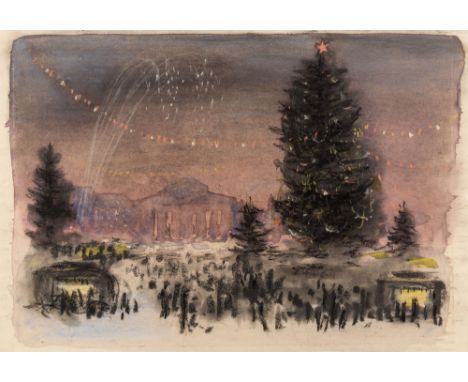 OLGA KONSTANTINOVNA DEINEKO (RUSSIAN 1897-1970)New Year`s Tree in Moscow, watercolor and charcoal on paper31 x 43.8 cm (12 1/