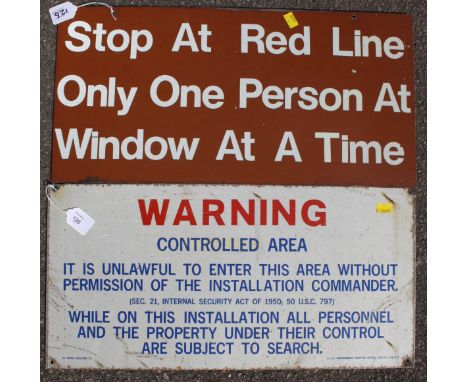 A vintage United States Air Force enamel wall sign, and one other
