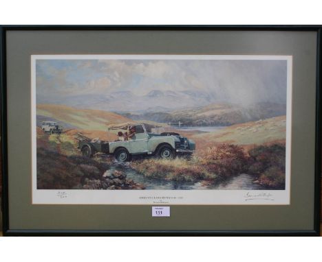 A print of a Landrover Series One by Bernard Willington