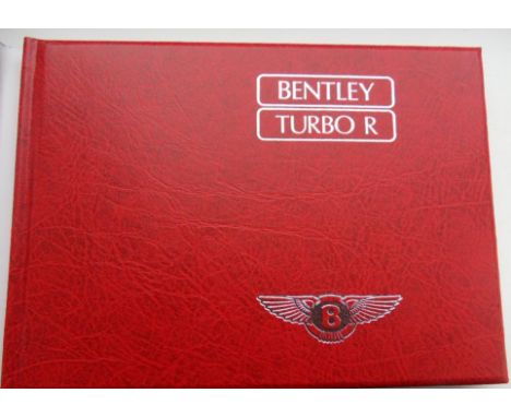 Bentley Turbo R Owner's handbook, part no. TSD 4716, 1987, 115 pages, mint condition with dust jacket