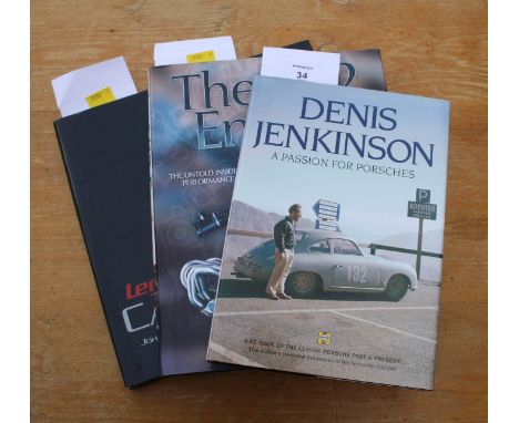 Three books, Dennis Jenkinson A passion for Porsches, Karl Ludvigsen V12 engine and John Simister Car engines