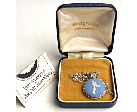 Rolls-Royce Wedgwood, a silver pendant with a Wedgwood sterling silver mounted Spirit of Ecstasy, 22mm, 0.18ins diameter, sig