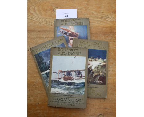 A complete set of 1919 books, including Rolls Royce, Rolls Royce Cars and the great victory, Rolls Royce Armoured cars and th