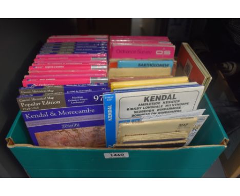 A carton of ordnance survey maps mainly Cumbria and North Lancs areas.