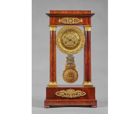 A French ormolu-mounted mahogany Second Empire mantel clockIn the Neo-Classical style, by Laine, Paris, circa 1855The case in