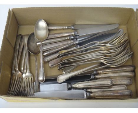 Birks Sterling silver table flatware, comprising; fourteen table forks, two dessert spoons and six dessert forks, combined we