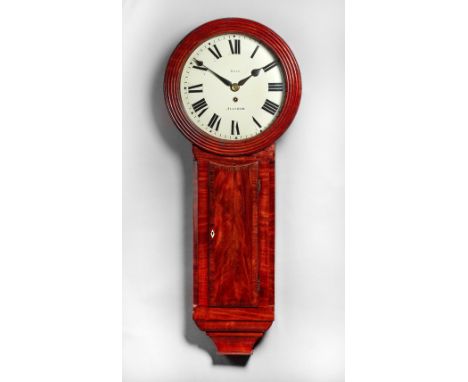 A Regency mahogany 'Norfolk' drop-dial wall timepieceBy Matthew Read, Aylsham, circa 1820The case with a circular glazed reed