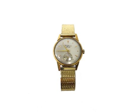 A J.W. Benson, London 9ct gold circular cased gentleman's wristwatch, with a gilt jewelled signed movement, the signed silver