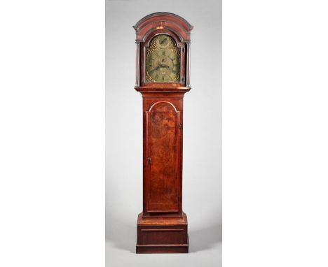 A late George II walnut and chequer strung longcase clockBy William Skeggs, Rotherhith, circa 1750The case with a broken arch