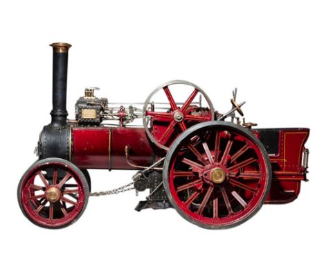 A large scale model of a Charles Burrell & Son traction engine, early 20th century, burgundy livery with applied plaque 'The 