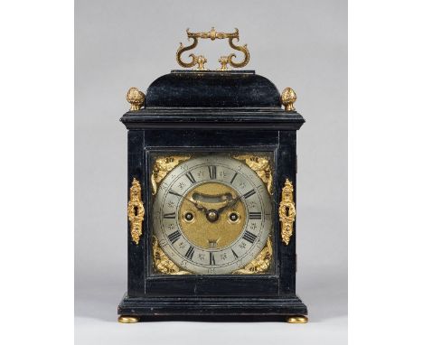 A gilt metal-mounted ebonised quarter repeating table clockBy John Dickings, London, late 17th century and laterThe case now 