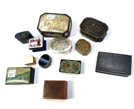 An Italian mother of pearl and silver mounted small casket of canted rectangular form, late 19th century, relief carved with 