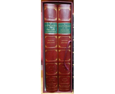 JOHNSON (S.)  A Dictionary of the English Language  . . .  facsimile of the first (1755) edition, 2 vols. publisher's half le