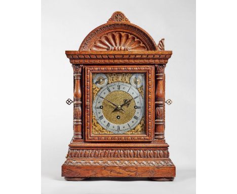 A German oak cased chain fusée three train quarter-chiming and repeating bracket clockBy Winterhalder & Hofmeier, circa 1900T