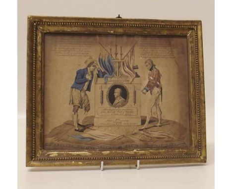 Framed Horatio Nelson engraved memorial plate, "The ever to be lamented Lord Viscount Nelson; England expects that every man 