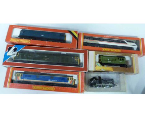 Five boxed items, Lima "Sir Edward Elgar", Hornby driving van trailer (R.268), Bo Bo electric class 86 (R.368), Diesel blue (