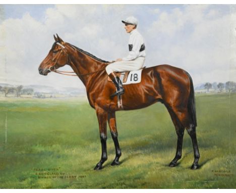 § Richard Anscomb (British, 20th Century) 'Pearl Diver', G Bridgland, Winner of the Derby 1947 signed lower right "R Anscomb 