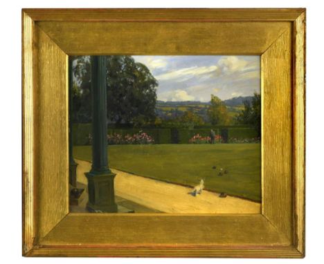 § Frank Reynolds, RI (British, 1876-1953) The Garden of Luggershill, Broadway, Worcestershire signed lower left with initials