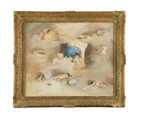 § Peter Biegel  (British, 1913-1988) Vignettes of "Treasure", a Pekinese signed lower left "Peter Biegel" and inscribed lower